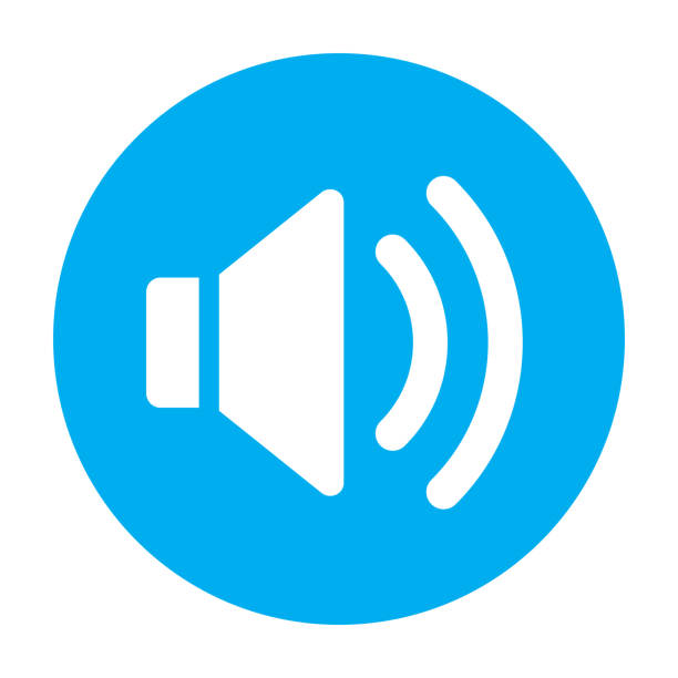 sound icon flache lautstärke zeichen symbol, musik-player-aufkleber - audiozubehör stock-grafiken, -clipart, -cartoons und -symbole