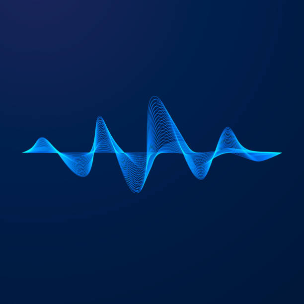 Sound wave. Equalizer pattern. Abstract blue digital waveform. Vector illustration  electromagnetic stock illustrations