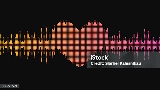 istock Sound wave. Heart shape. Music equalizer. Abstract vector illustration 1367739711