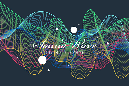 Sound wave vector abstract background. Music radio wave. Sign of audio digital record, vibration, pulse and music soundtrack