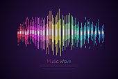 istock Sound waves. Motion sound wave abstract background. 1345666406