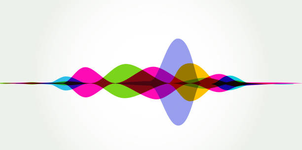 Sound Waves Colourful silhouettes of Sound Waves listening to heartbeat stock illustrations