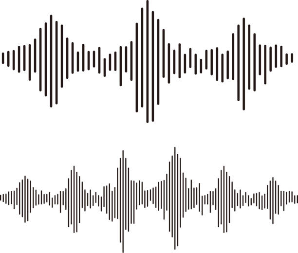 sound waves sound waves frequency design elements sound recording equipment stock illustrations