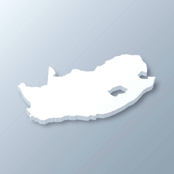 灰色背景上的南非 3d 地圖 - south africa 幅插畫檔、美工圖案、卡通及圖標