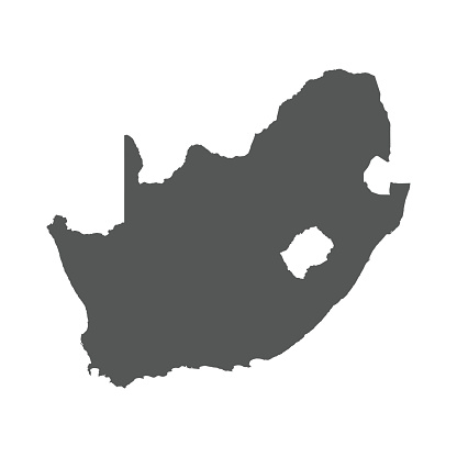South Africa vector map. Black icon on white background.