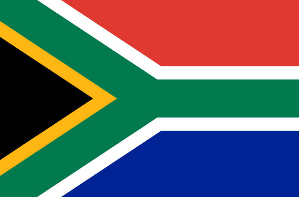 южноафриканский национальный флаг, официальный флаг южной африки точные цвета, истинный цвет - south africa stock illustrations