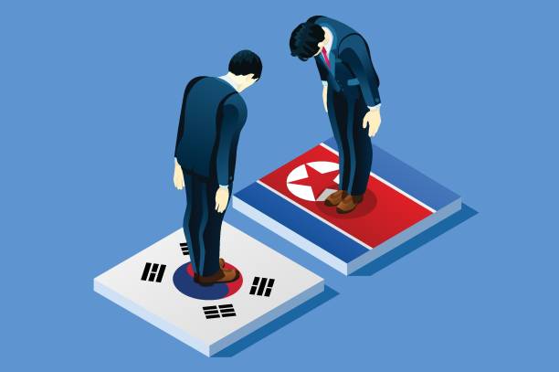 한국과 북한 평화 벡터 - north korea stock illustrations