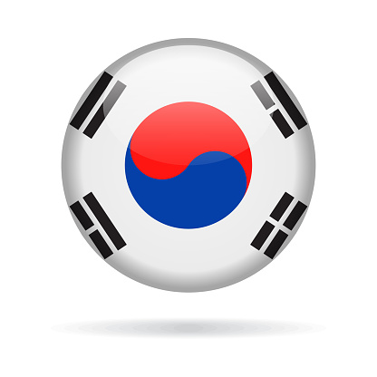 South Korea Round Flag Vector Glossy Icon Stock South Korea Round Flag Vector Glossy Icon Stock