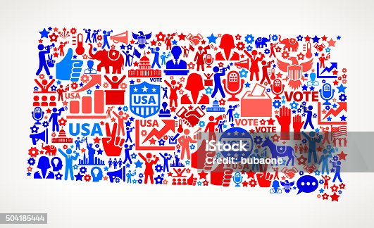 istock SouthDakota Vote and Elections USA Patriotic Icon Pattern 504185444