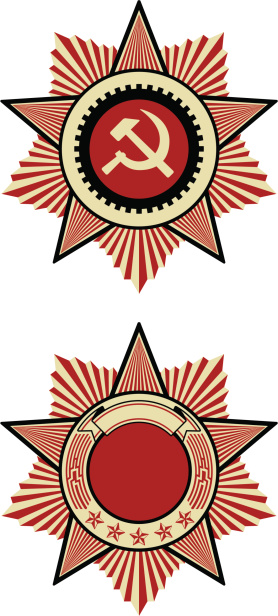 two models of classic sovietic insignia