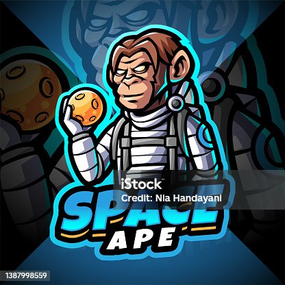 istock Space ape esport mascot 1387998559