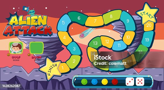 istock Space maze puzzle game template 1428262087