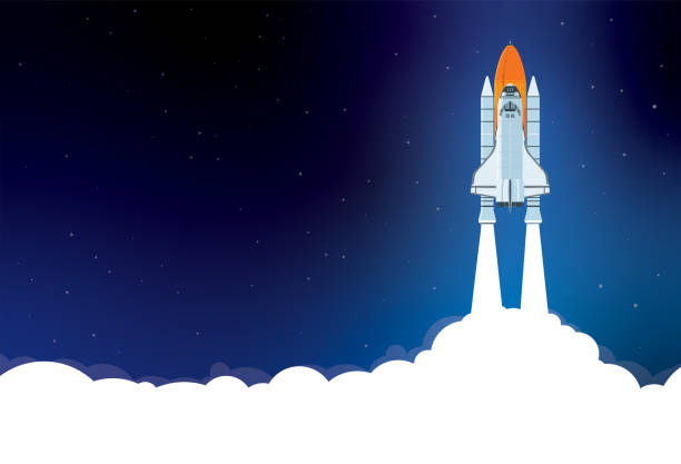 Space Shuttle Launch Vector Space Shuttle Launch space shuttle stock illustrations