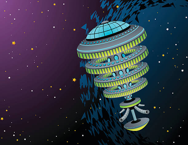 Space Station vector art illustration