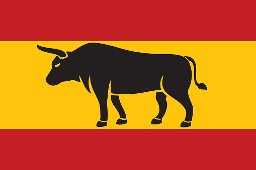 Spain flag bull