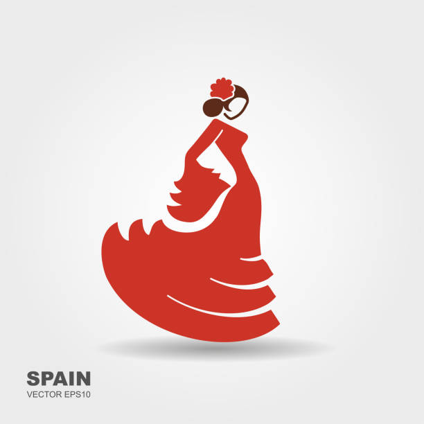 illustrations, cliparts, dessins animés et icônes de danseuse de flamenco espagnole. illustration vectorielle - danseuse flamenco