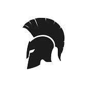 istock Sparta helmet mask isolated icon. Vector design logo illustration in flat 1246163525