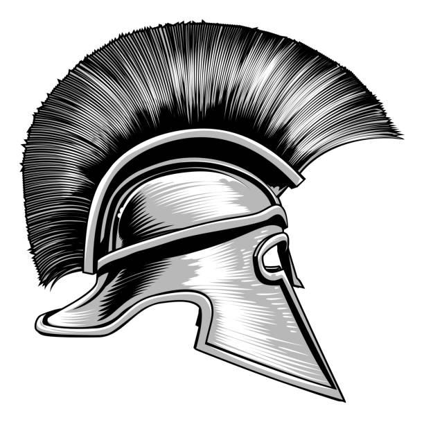 спартанский древнегреческий воин гладиатор шлем - roman helmet plume stock ...