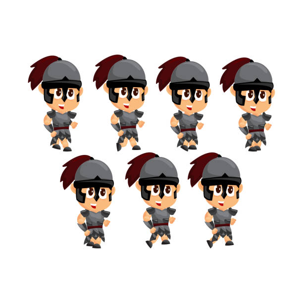 Spartan Cartoon Game Character Animation Sprite Template Spartan Cartoon Game Character Animation Sprite Template rich strike stock illustrations