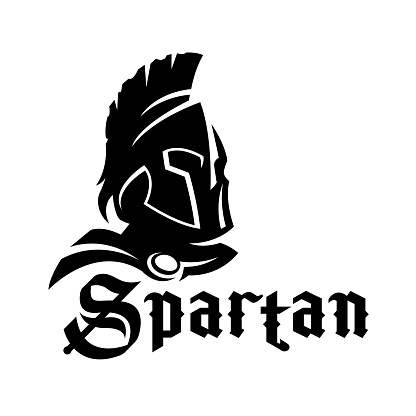 Spartan warrior helmet, symbol, logo.