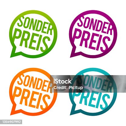 istock Special price button round. Eps10 Vector. 1354907992