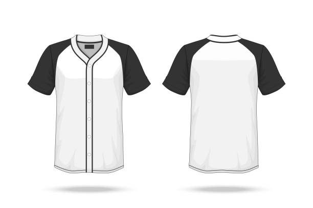 Specification Baseball T Shirt Mockup  isolated on white background , Blank space on the shirt for the design and placing elements or text on the shirt , blank for printing , vector illustration  baseball uniform stock illustrations