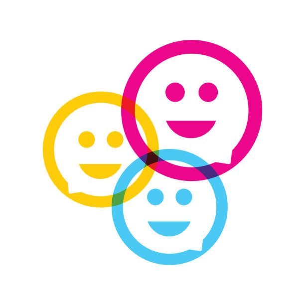 Speech bubble emojis stock illustration