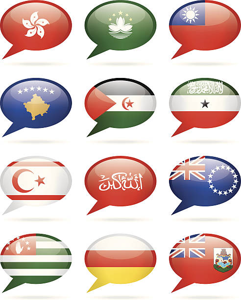 speech bubble flags - additional collection - cook islands stock illustrations