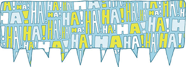 Speech bubble group laughter Cartoon illustration of speech bubble filled with laughter laugh stock illustrations