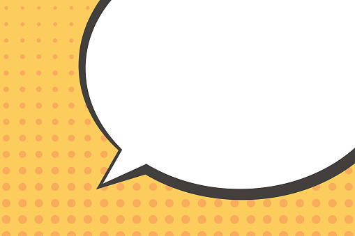 Vector illustration of a speech bubble with lots of blank and copy space to add text and other design elements.