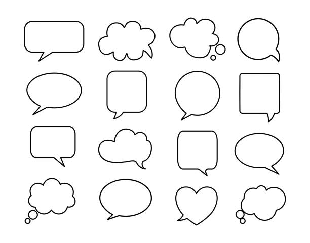 Speech bubble icon on white background.  the thinker vector stock illustrations