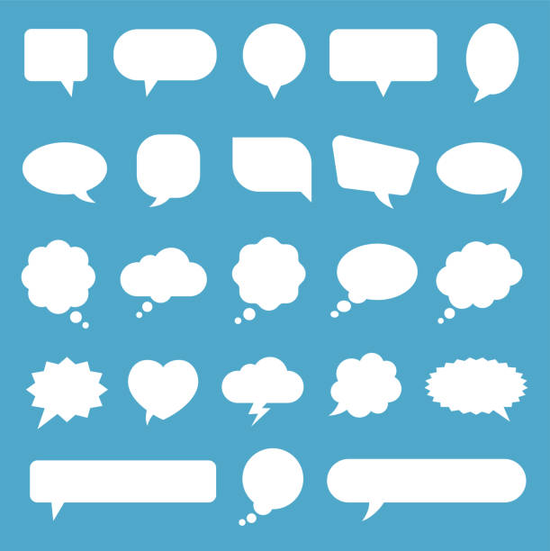speech bubble icon set - vektor-illustration - sprechblase stock-grafiken, -clipart, -cartoons und -symbole