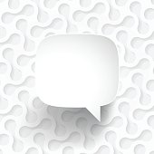 Speech Bubble isolated on an abstract background, white rounded pattern.







