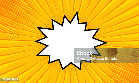 istock Speech bubble with empty place for your text. Empty boom retro comic style. Pop art style. Vector line icon for Business and Advertising 1363958889