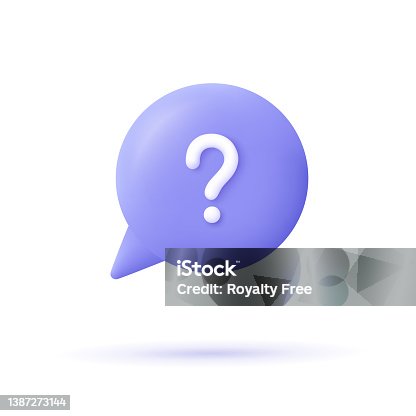 istock Speech bubble with question mark. FAQ, support, help concept. 3d vector icon. Cartoon minimal style. 1387273144