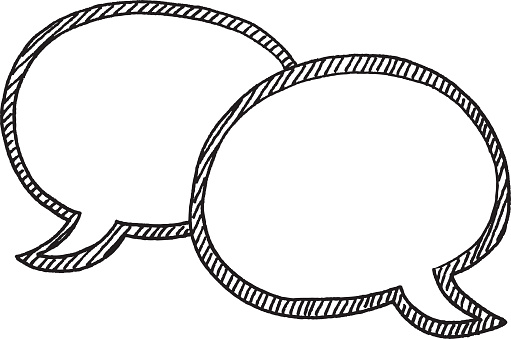 Speech Bubbles Blank Drawing Stock Illustration - Download Image Now