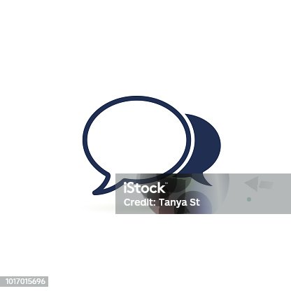istock Speech bubbles Icon vector flat design illustration isolated on white 1017015696