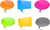3D glossy colorful speech bubbles. EPS10 file. Transparencies and blending modes used.