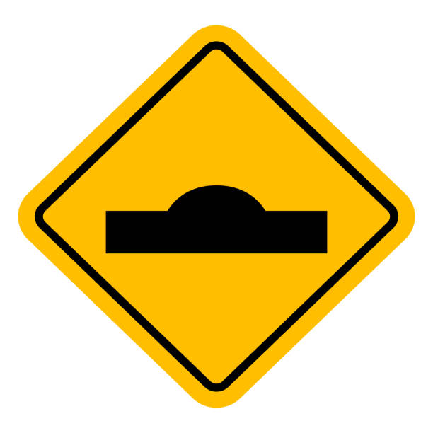 Speed breaker hump traffic sign vector illustration Speed breaker hump traffic sign vector illustration. Perfect for sticker ,label, symbol, sign, icon, backgrounds etc. bumpy stock illustrations