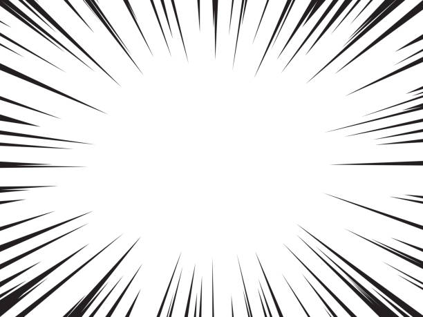 Speed lines Background of radial speed lines for comic books. Monochrome explosion background.Vector illustration. speed borders stock illustrations