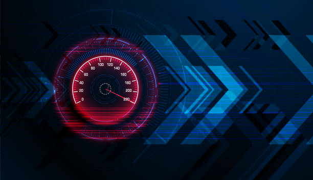 Speed motion background with speedometer car Speed motion background with speedometer car. Abstract racing velocity background. Graphic concept for your design car backgrounds stock illustrations