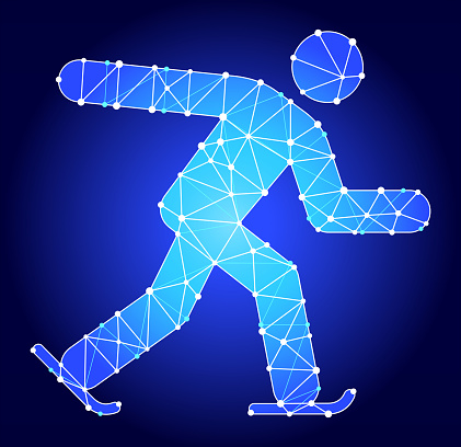 Speed Skating Blue Triangle Node Vector Pattern