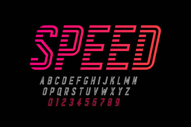 шрифт в стиле скорости - в пути stock illustrations