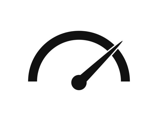 Speedometer icon vector isolated design element. Speed indicator sign. Internet speed. Car speedometer icon. Fast speed sign logo. Speedometer icon vector isolated design element. Speed indicator sign. Internet speed. Car speedometer icon. Fast speed sign logo. EPS 10 performance icons stock illustrations