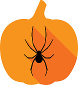 istock Spider Pumpkin Icon Silhouette 1058130304
