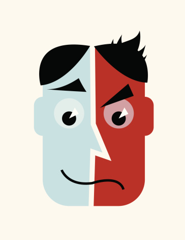 Vector illustration showing both sides of a personality. File contains ai8, eps ai8, and a high res jpg. vector