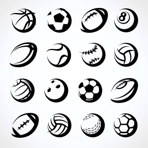 Sport balls set. Collection icons sport balls. Vector Sport balls set. Collection icons sport balls. Vector illustration rugby ball stock illustrations