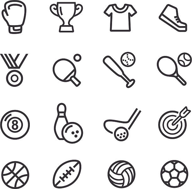 sport icons - line series - 乒乓球 球拍運動 插圖 幅插畫檔、美工圖案、卡通及圖標