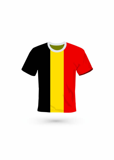 Sport shirt in colors of Belgium flag. Vector illustration for sport, championship and national team, sport game Vector illustration for soccer & football, championship and national team, sport game Belgium Soccer stock illustrations