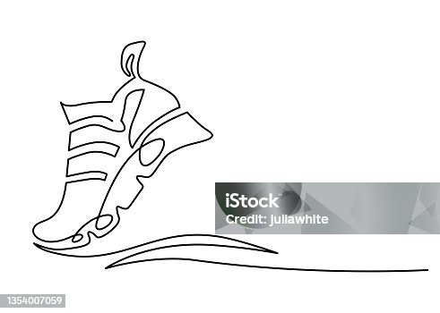 istock Sport shoes. Sneakers. Continuous line drawing. Vector illustration. 1354007059
